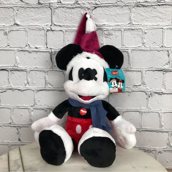 Disney Mickey Mouse & Minnie Mouse Collectible Christmas Plush Toys With Sound - Picture 8 of 10